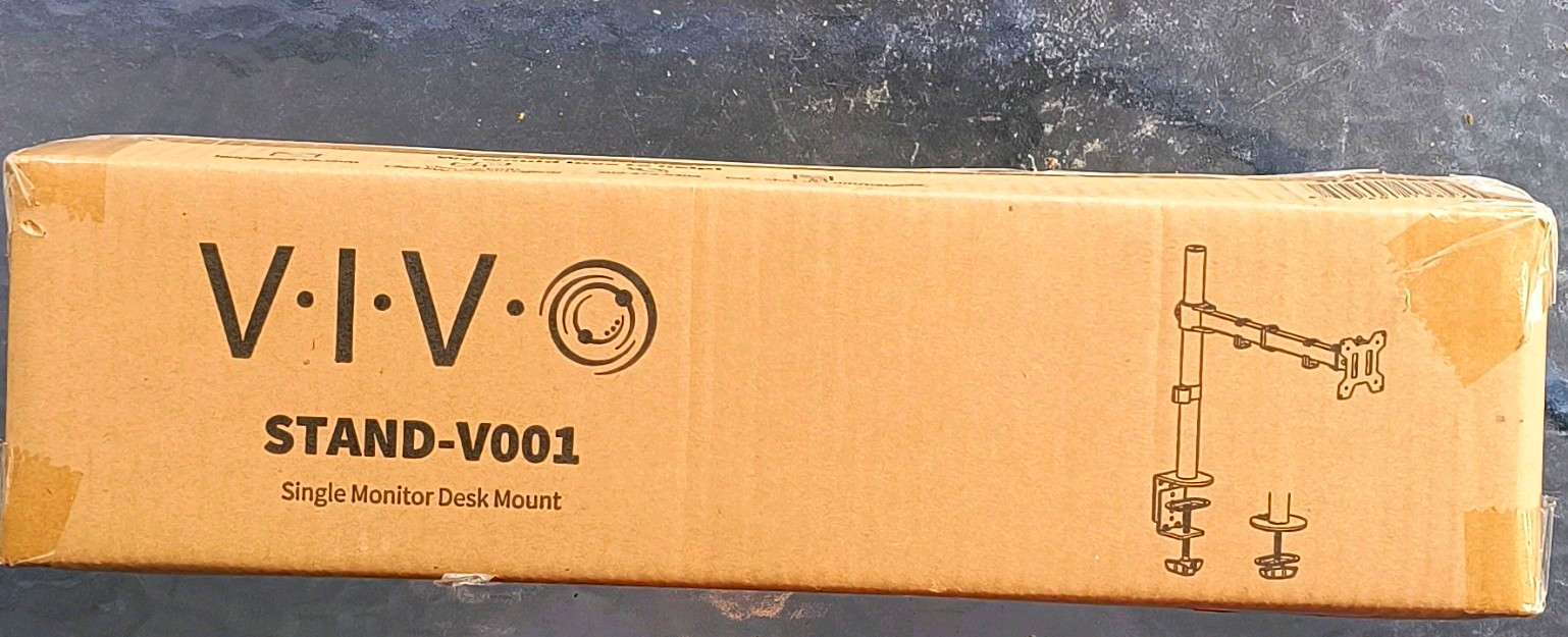 VIVO STAND-V001 Single Monitor Desk Mount 13-27in VESA 75/100 Tilt Rotate
