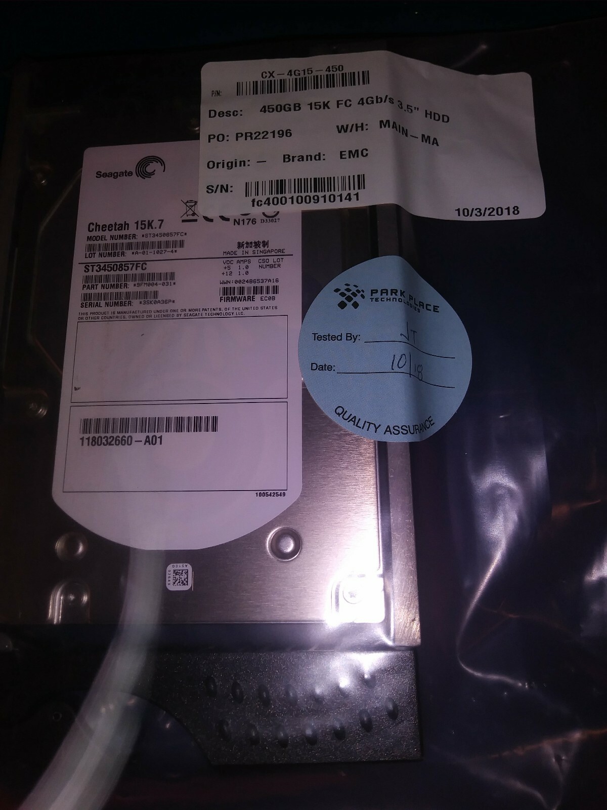 EMC 005049032 CX-4G15-450 450GB 15K FC   "NEW"