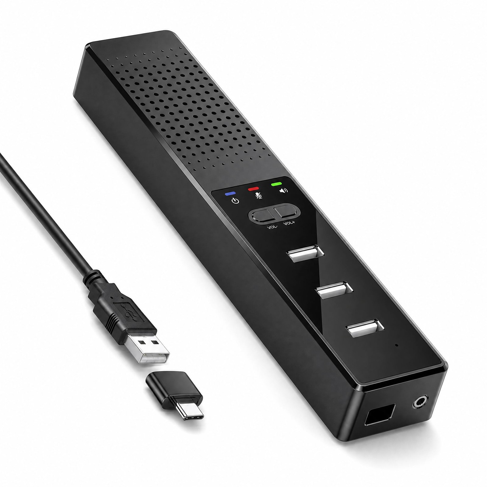3 in 1 USB Computer Speaker with Microphone, PC Laptop Desktop Conference Spe...
