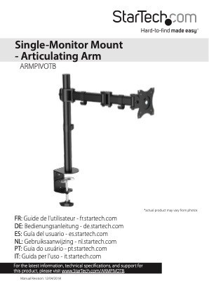 STARTECH MONITOR DESK MOUNT <34" <8KG FULL MOTION H/ADJ VESA BLACK 5YR