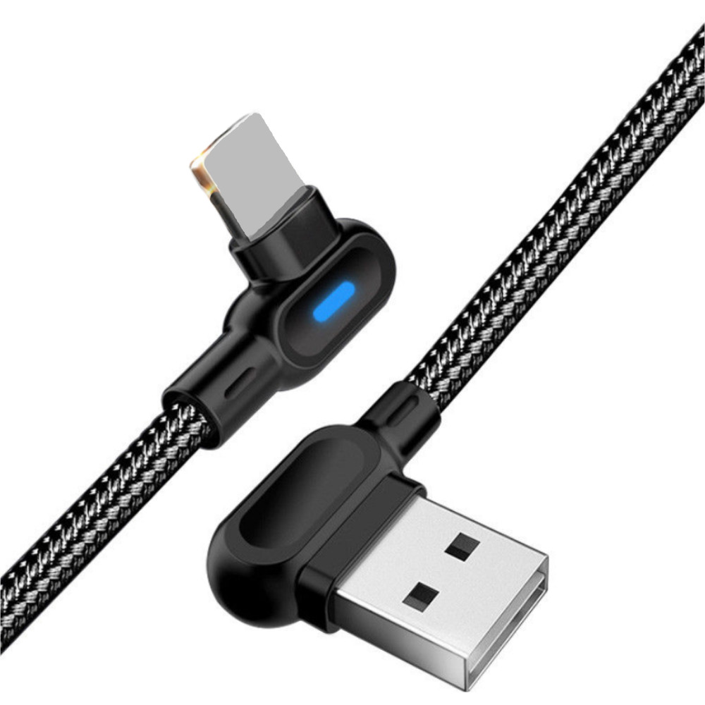 For iPhone 14 13 12 11 XR 8 Charger Cord 3/6Ft 90 Degree USB Fast Charging Cable