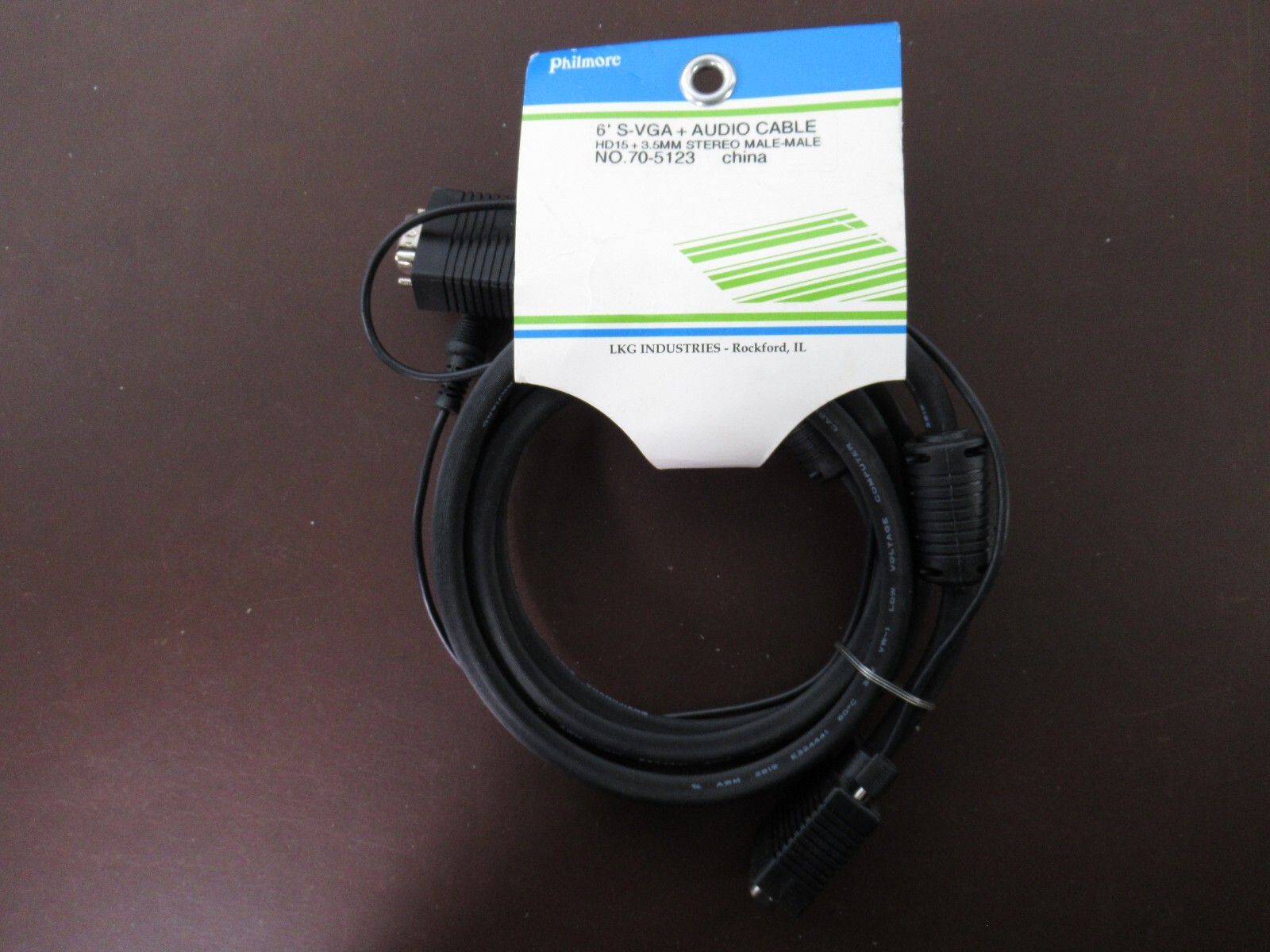 Philmore 6' S-VGA + Audio Cable No. 70-5123, HD15 +3.5mm Stereo Male-Male (L ED)