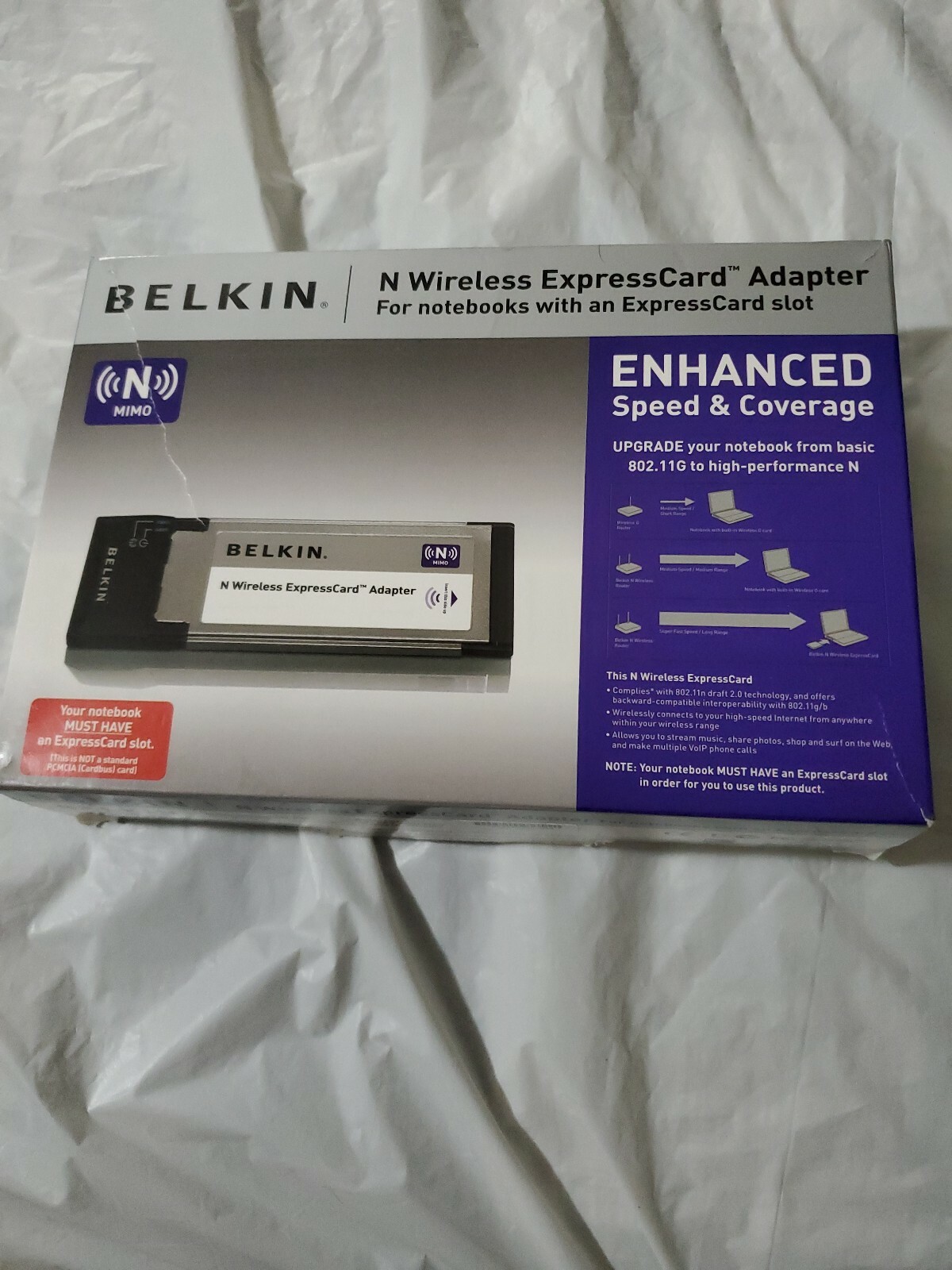 Belkin Wireless N Notebook Network Card Adapter F5D8073 