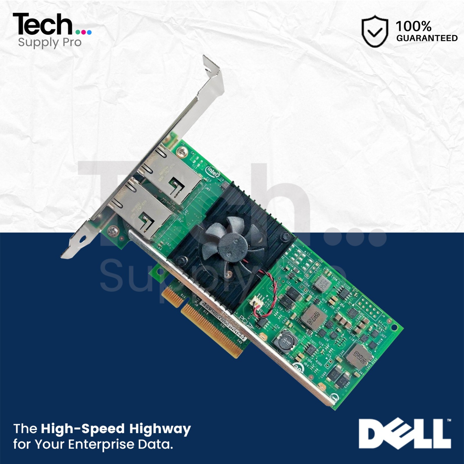 540-BBHD Dell Intel X540-T2 10GB/s Dual-Port Ethernet RJ-45 Network Adapter Card