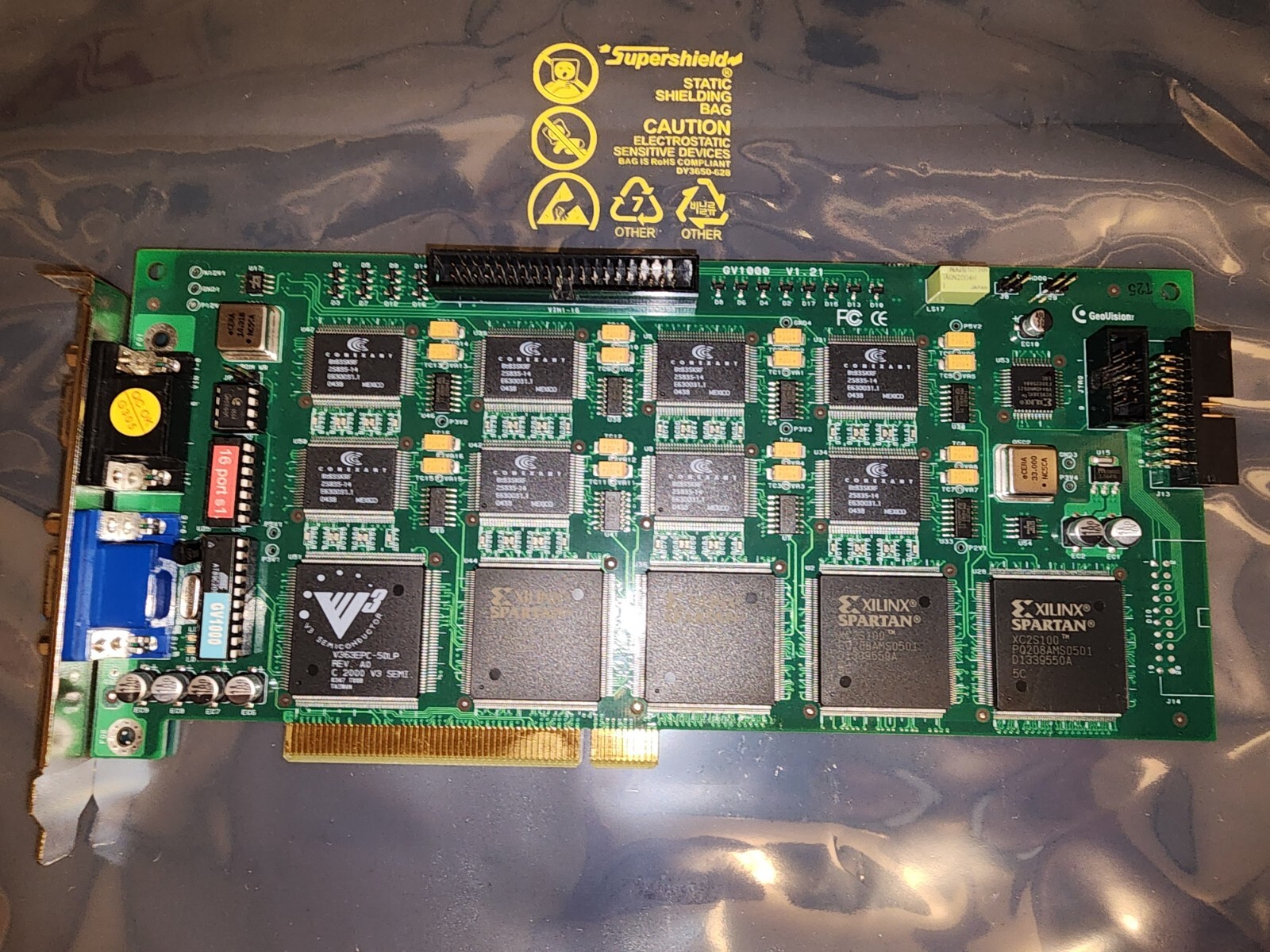 GV1000 V1.21 GEOVISION DESKTOP DVR PCI CARD 16ch Port S1 16 Channel USED