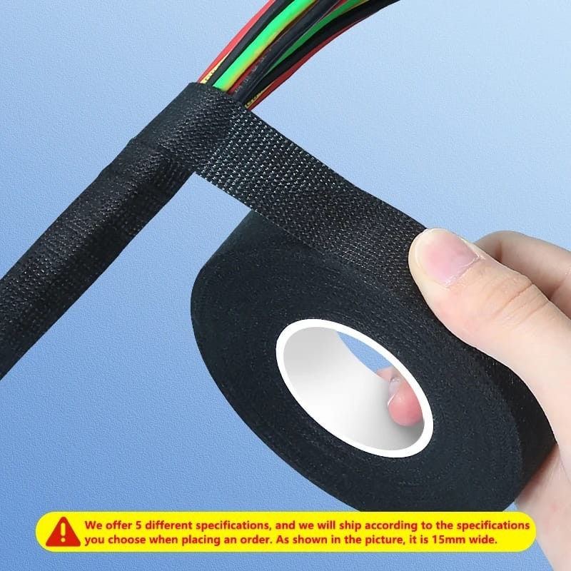 Car Cable Loom Tape Heat Resistant Fabric 15m x 15mm