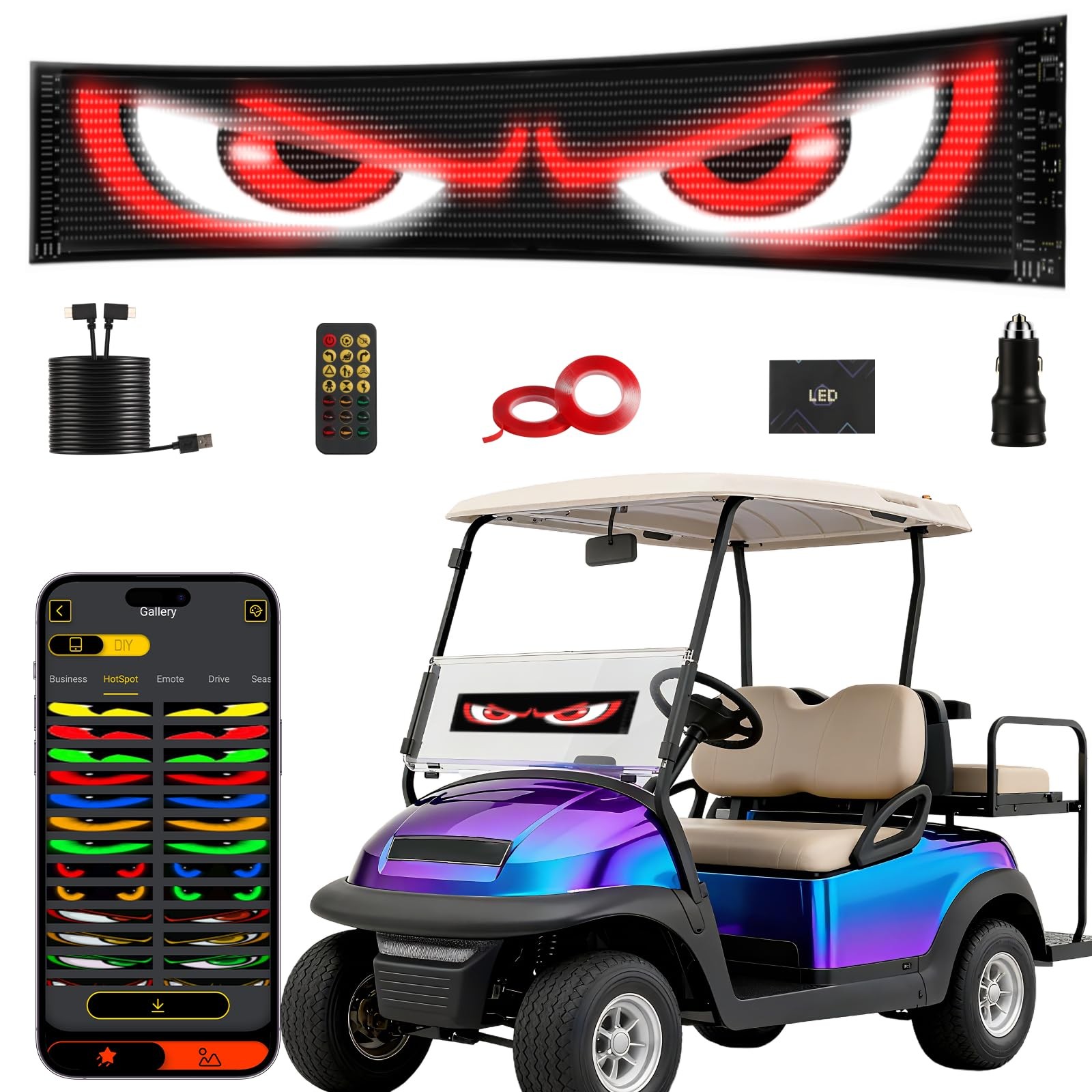 Swivelife Devil Eyes Light For Cars Led Eyes For Car Windshield Super Bright