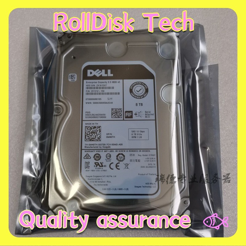 DELL 0M40TH M40TH ST8000NM0185 8TB 512e SAS 7200RPM 256MB 12Gb/s 3.5 Hard Drive