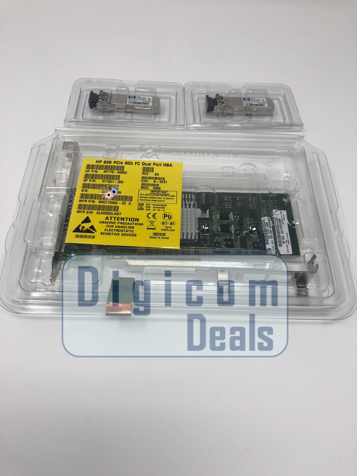 AP770B AP770A AP770-60002 571521-002 HPE 82b 8GB Dual Port PCI-e FC HBA & 2x SFP