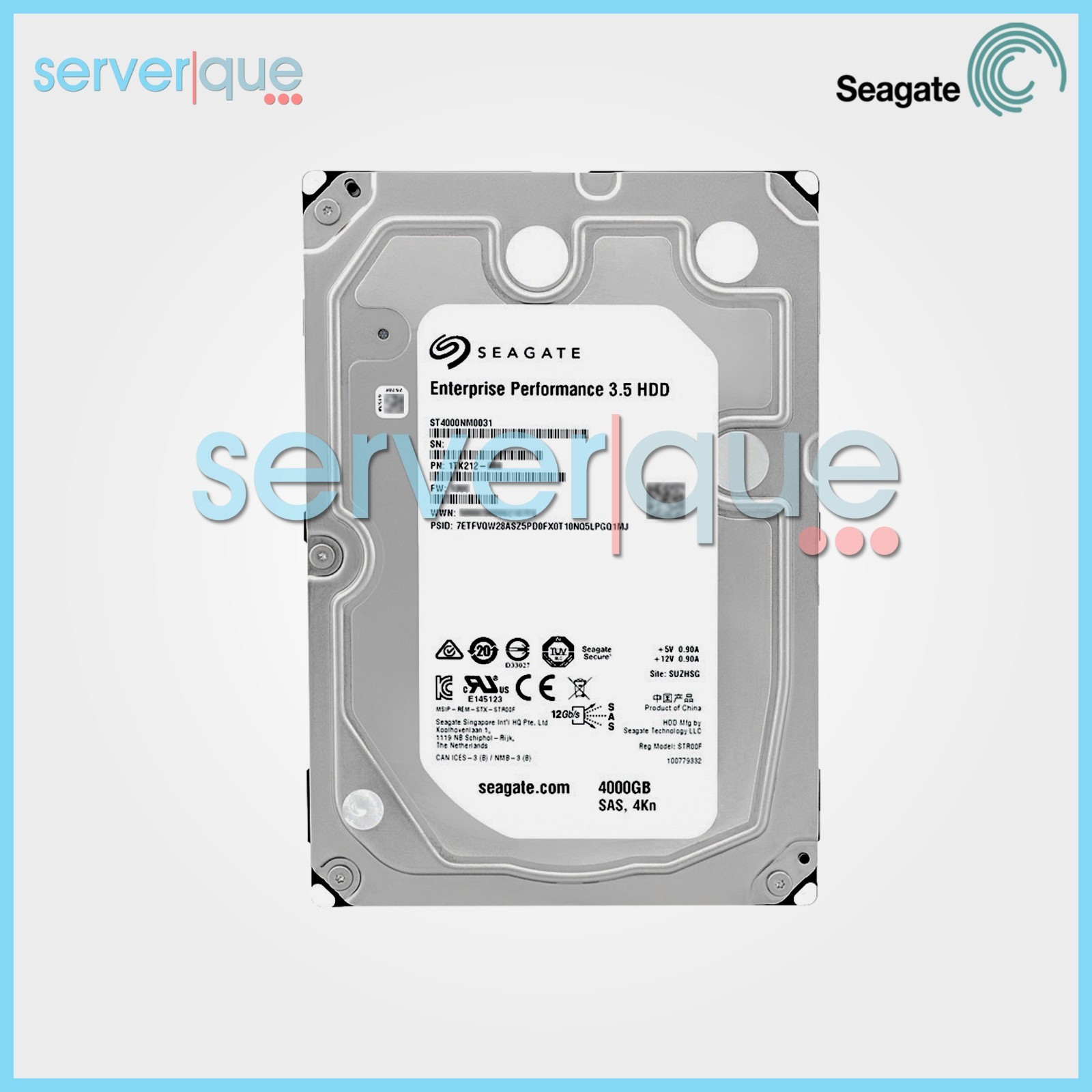 ST4000NM0031 Seagate 4TB SAS 12Gbps 3.5-Inch 10K RPM 4Kn Hard Drive 0 Hours