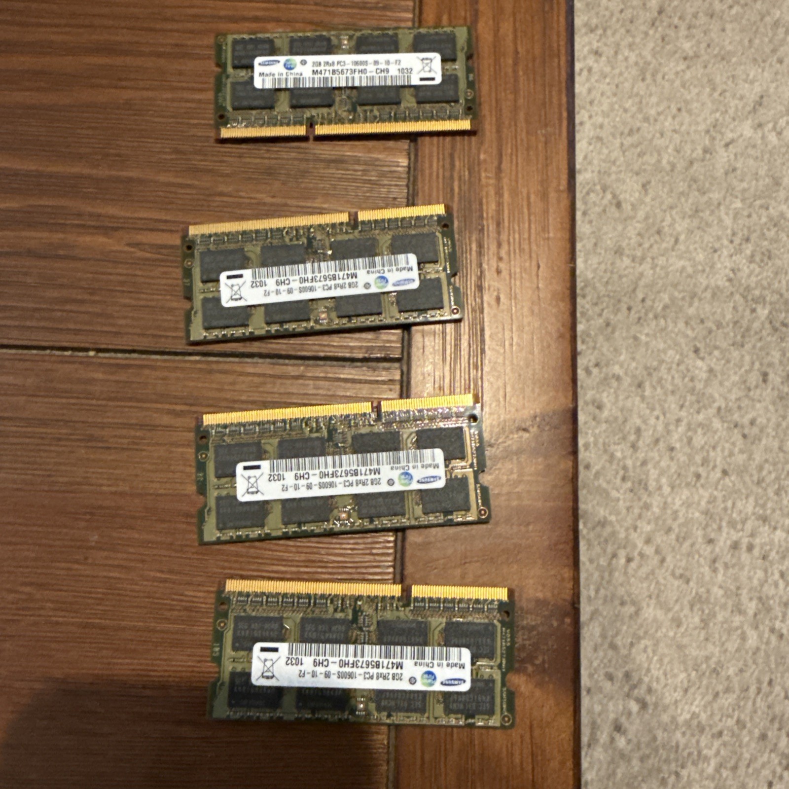 Samsung 2GB 1Rx8 DDR3 Laptop RAM PC3-10600S 1333MHz SO-DIMM M471B5773DH0-CH9