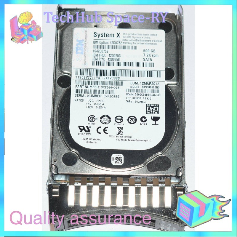 NEW IBM 42D0753 500GB 3G 7.2K SFF 2.5'' SATA HDD 42D0756 42D0752 Hard Drive A