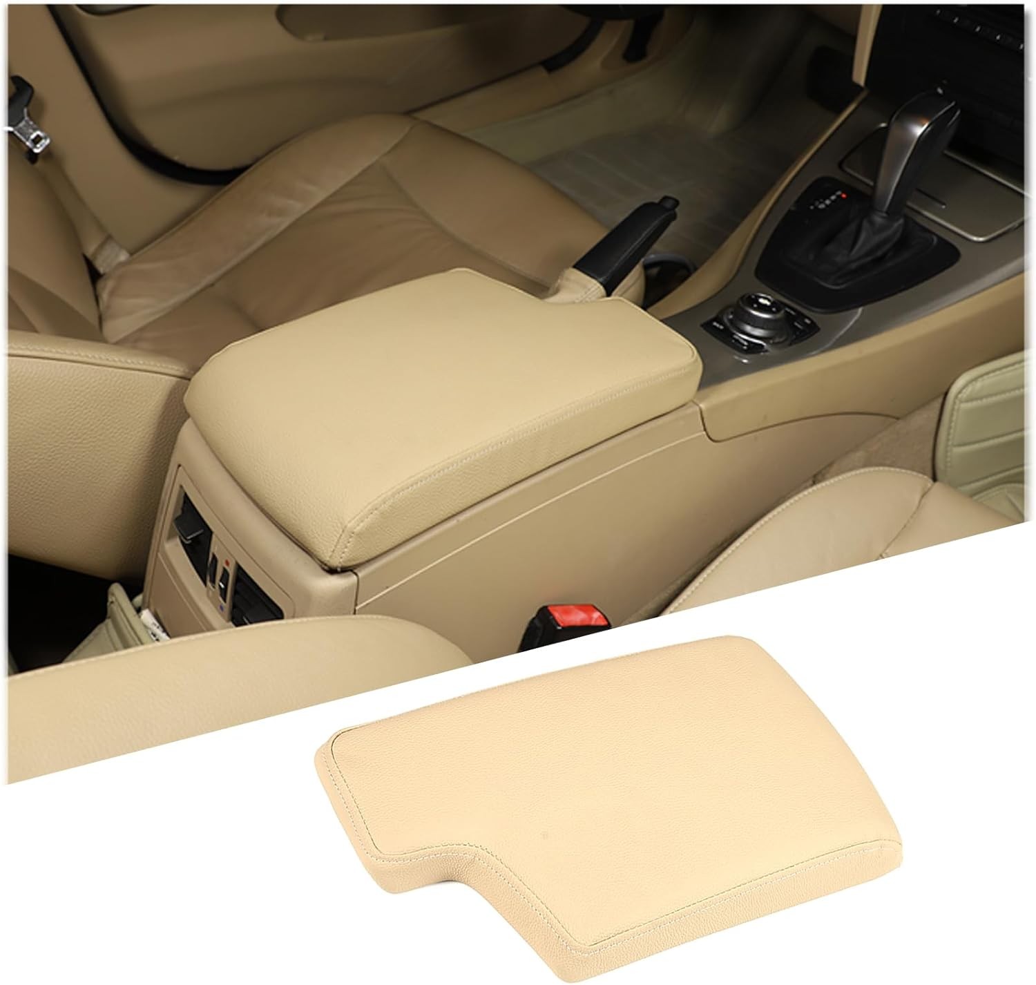 TINKI Car Armrest Box Cover for BMW 3 Series E90 E91 E92 E93 2006-2012 Beige 