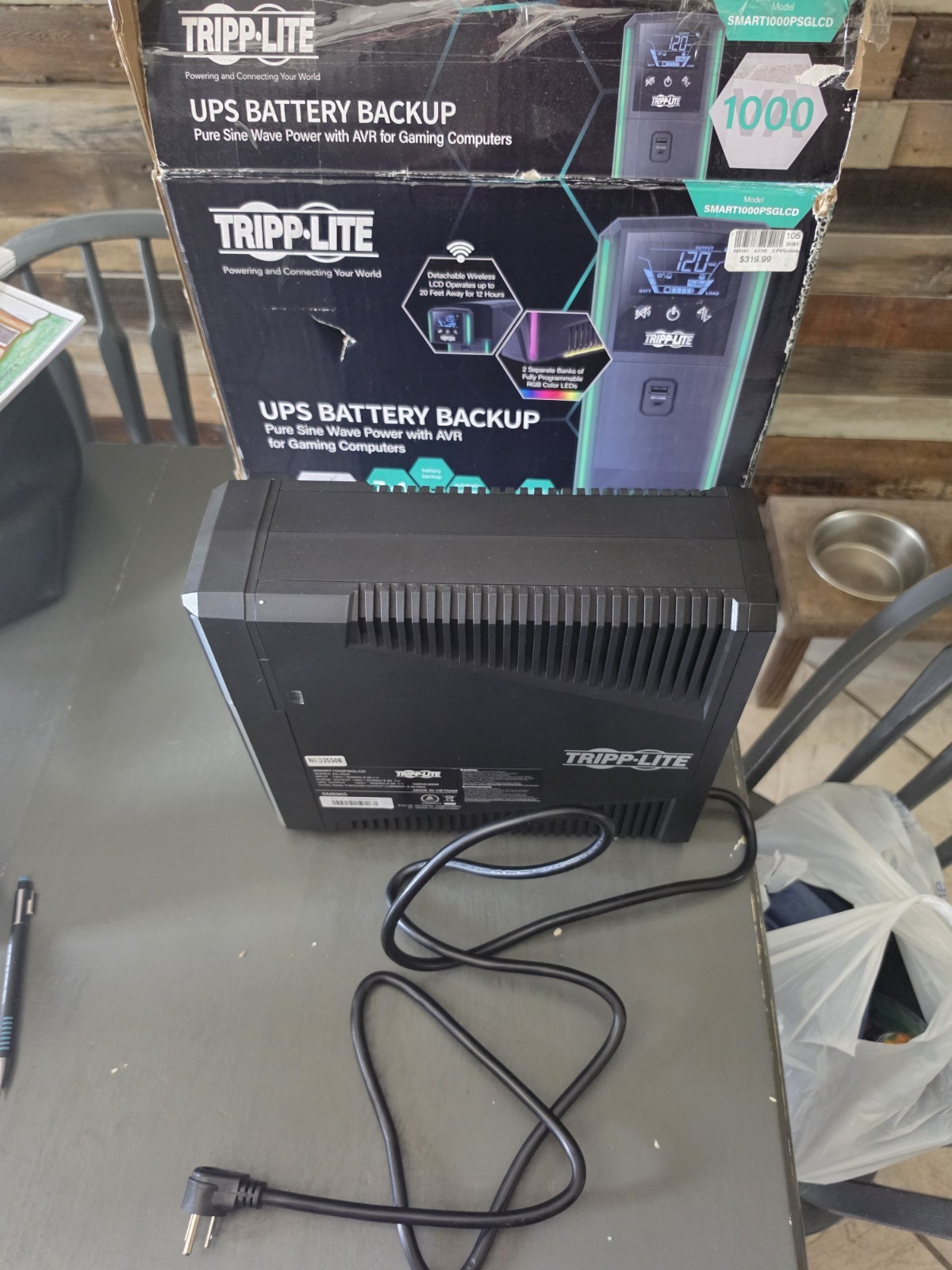 Tripp Lite Pure Sine Wave Gaming Ups Battery Backup, 1000va 600w 120v