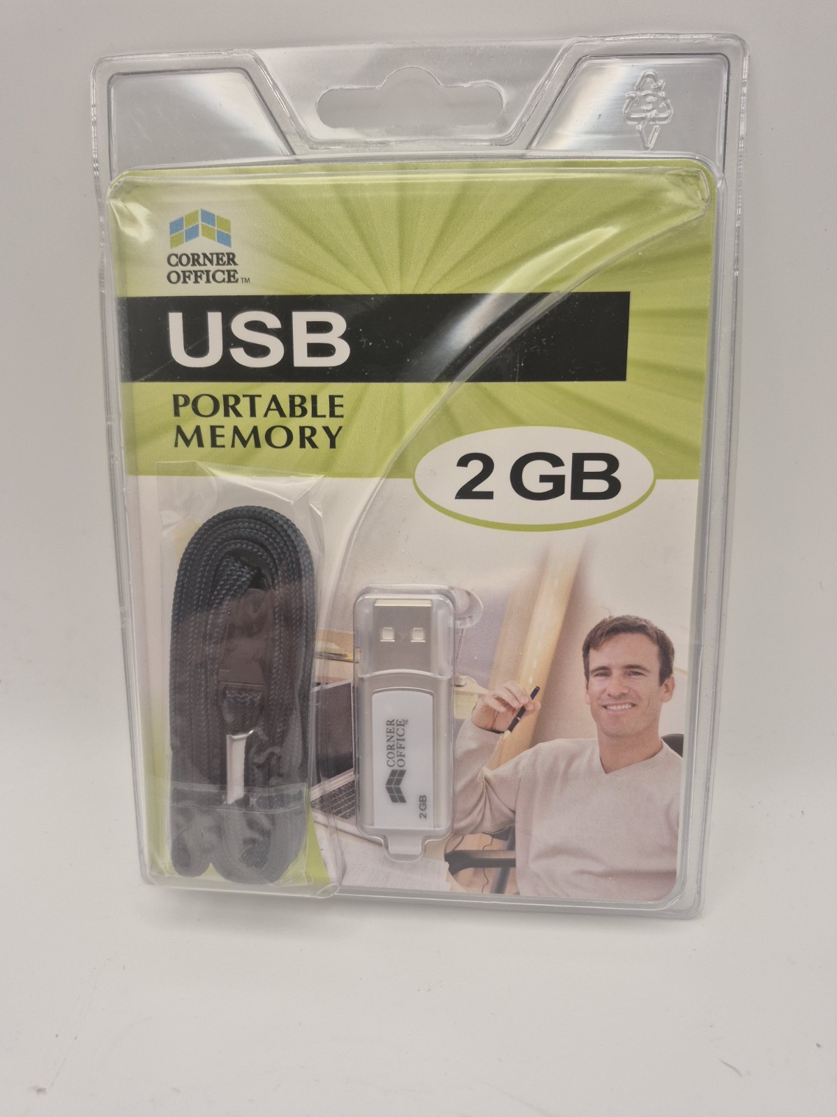 Corner Office USB Portable Memory Flash Drive 2GB USB With Cord NIP