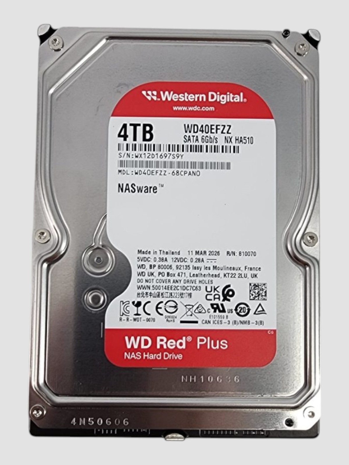 WD40EFZZ for Western Digital Red Plus 4TB 3.5" 5400rpm SATA Internal Hard Disk