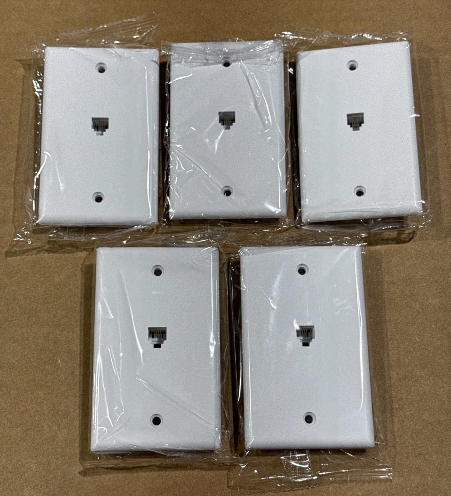 5-Pack, Newhouse Hardware 1-Port Telephone Jack Wall Plate, PHP-WH-05 White New