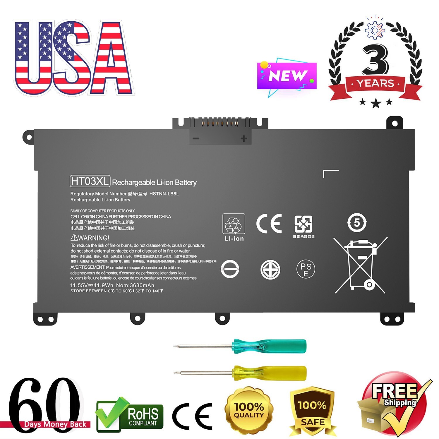41.9Wh Battery For HP Pavilion 15-CS0050UR 15-CS0051CL 15-CS0051LA 15-CS0051TX