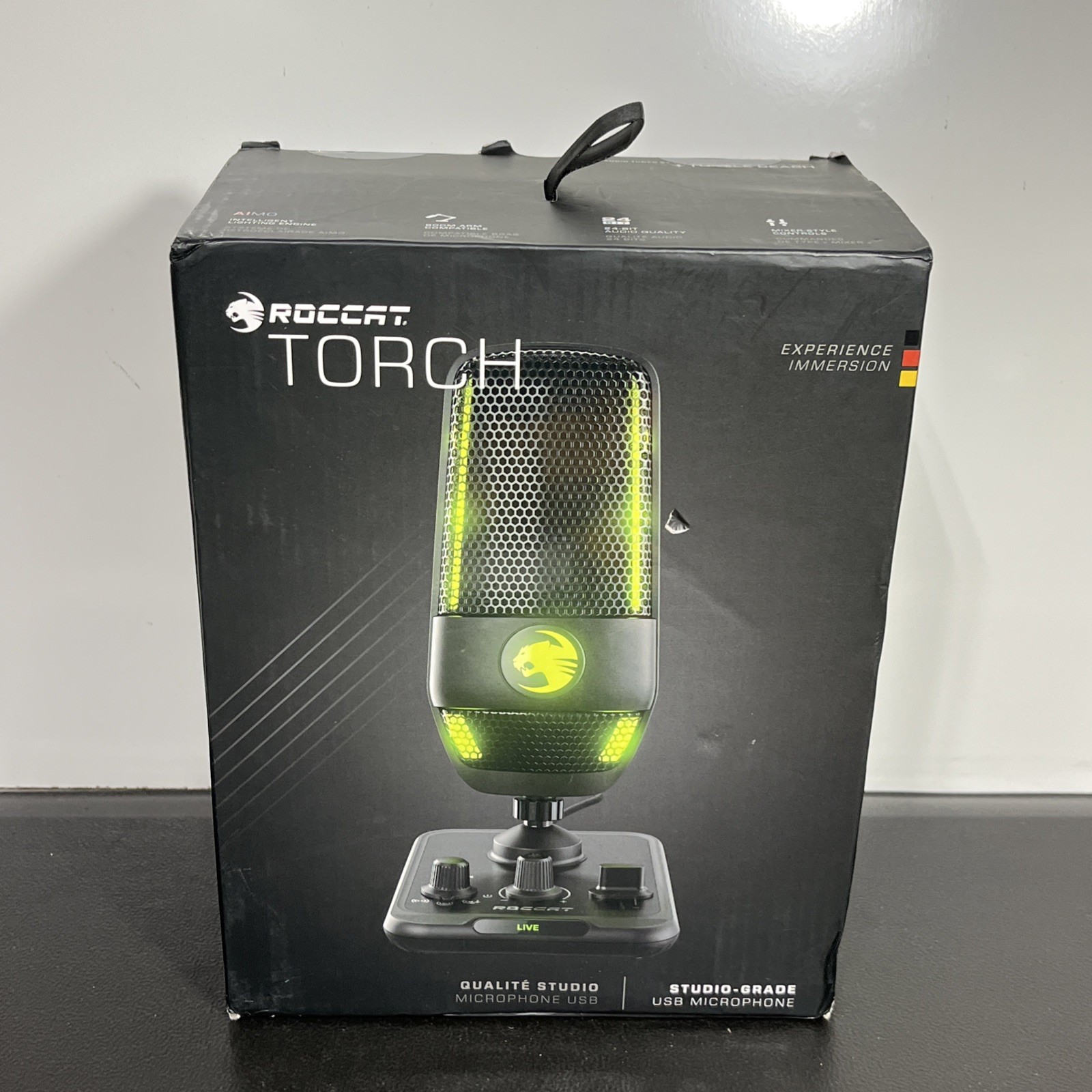 ROCCAT Torch USB Microphone with 24-Bit Studio-Grade Audio and RGB Lighting
