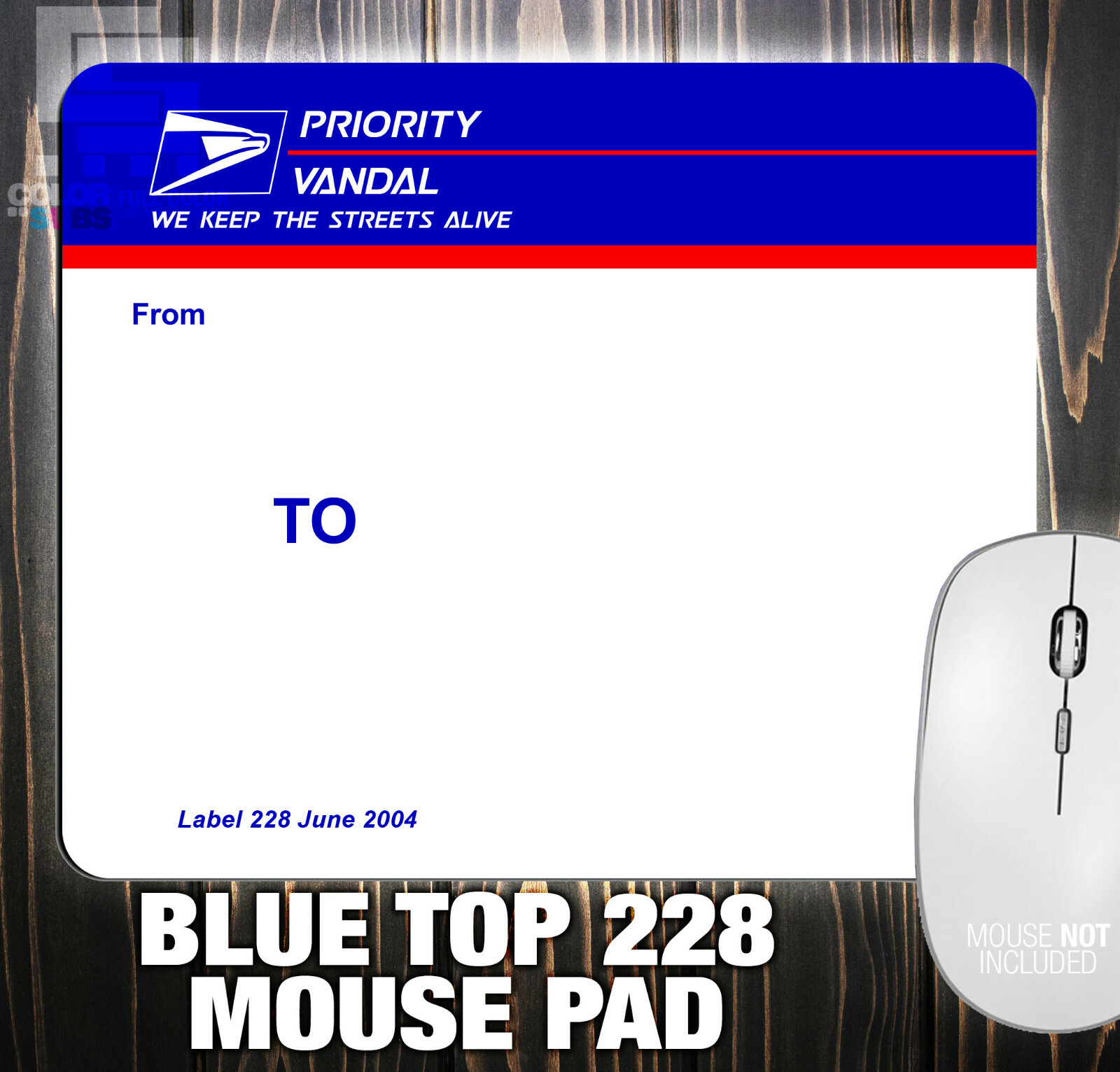 Vandal Desktop Mouse Pad graffiti street art slaps sticker blue top 228 