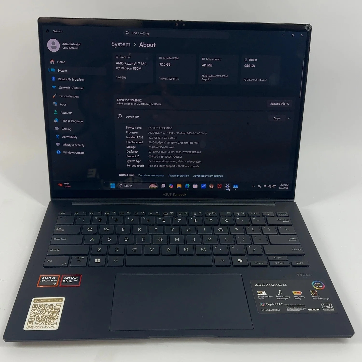 Asus Zenbook 14 32GB Radeon HD 8970M 512GB