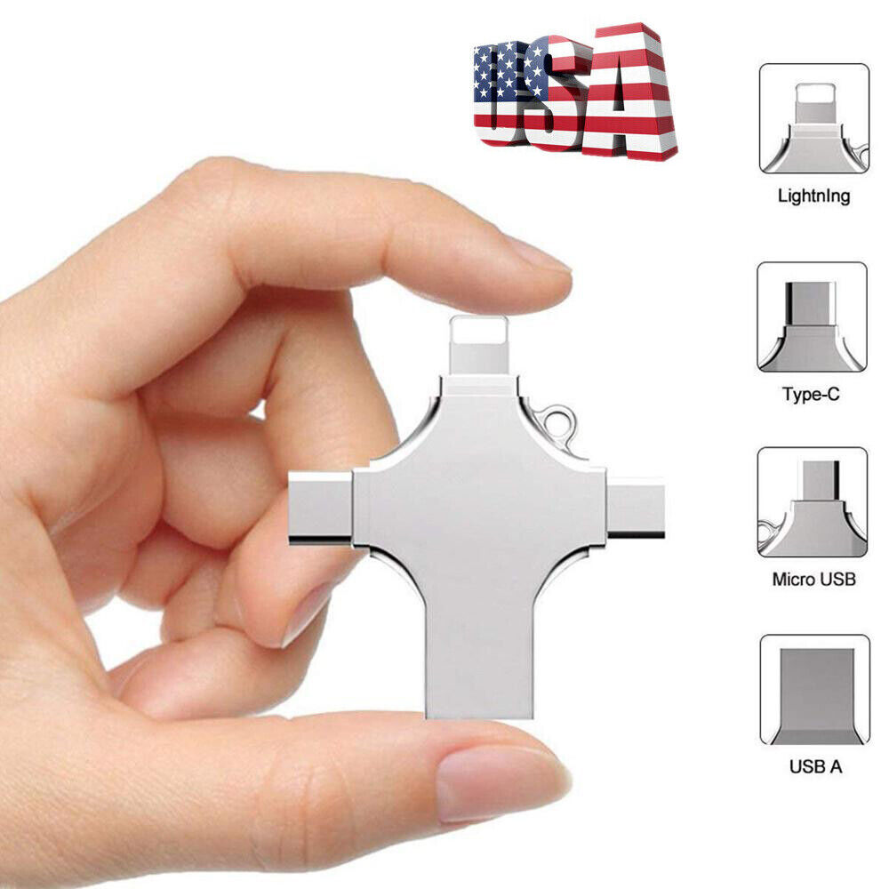 4 in 1 Type-C Pendrive USB Flash Drive Memory Stick for iPhone Android PC 2TB