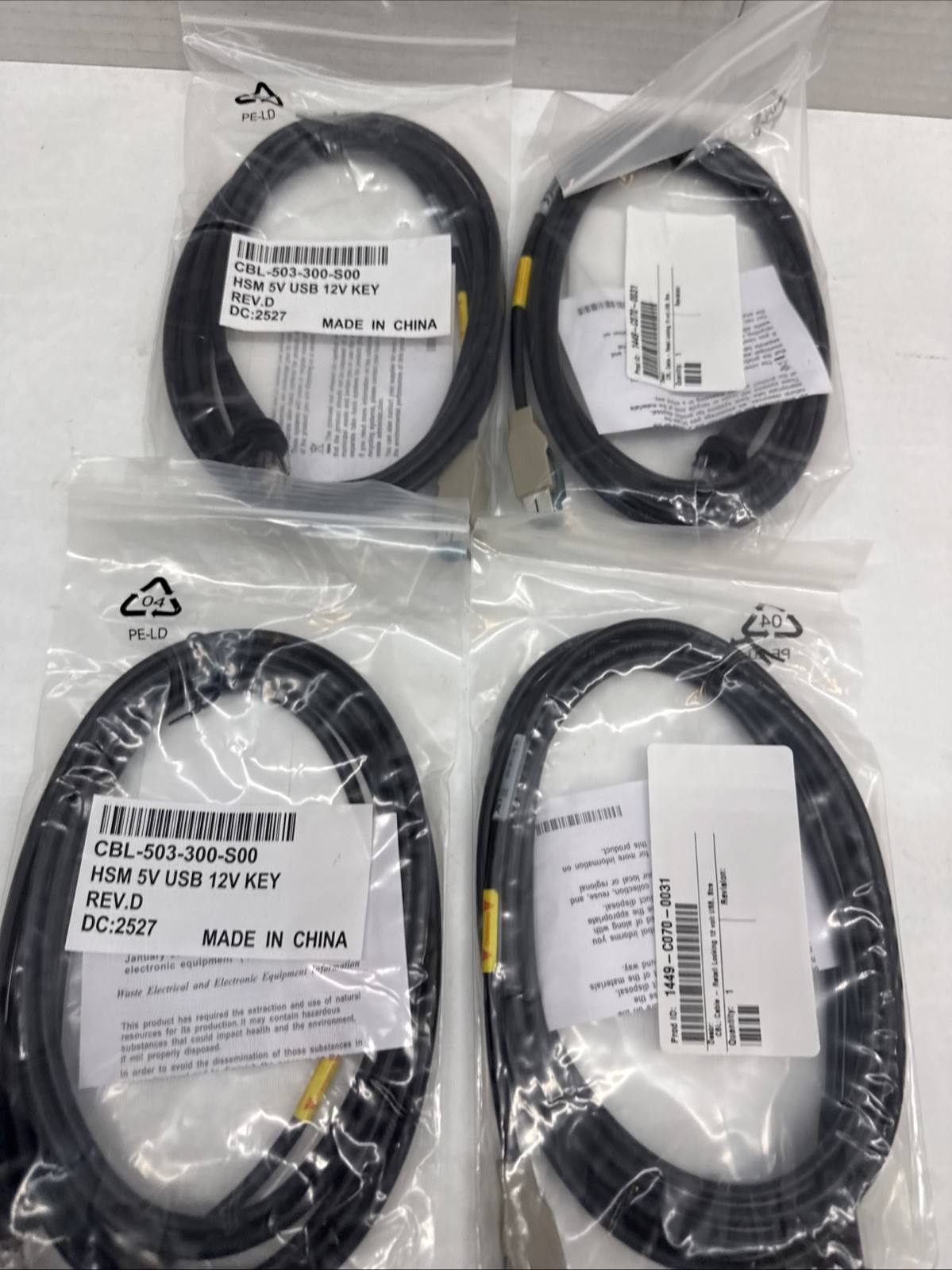 Honeywell CBL-503-300-S00 Accessory Retail Locking 12V USB Cable 4-Pack NEW