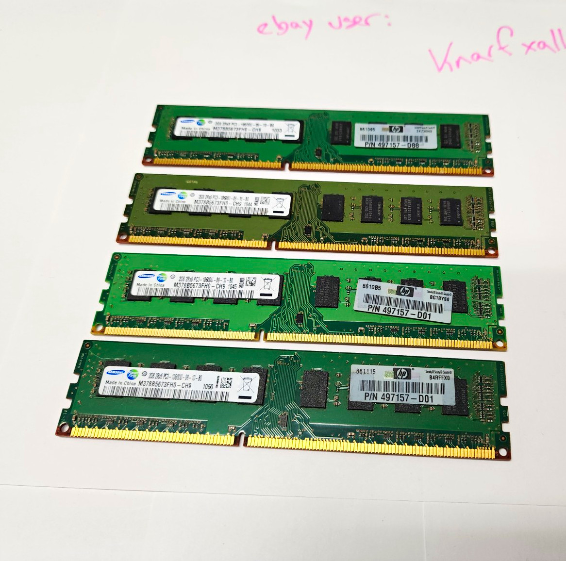 Samsung 8GB (4x2GB) DDR3 PC3-10600U 240-Pin DIMM Non-ECC M378B5673FH0-CH9