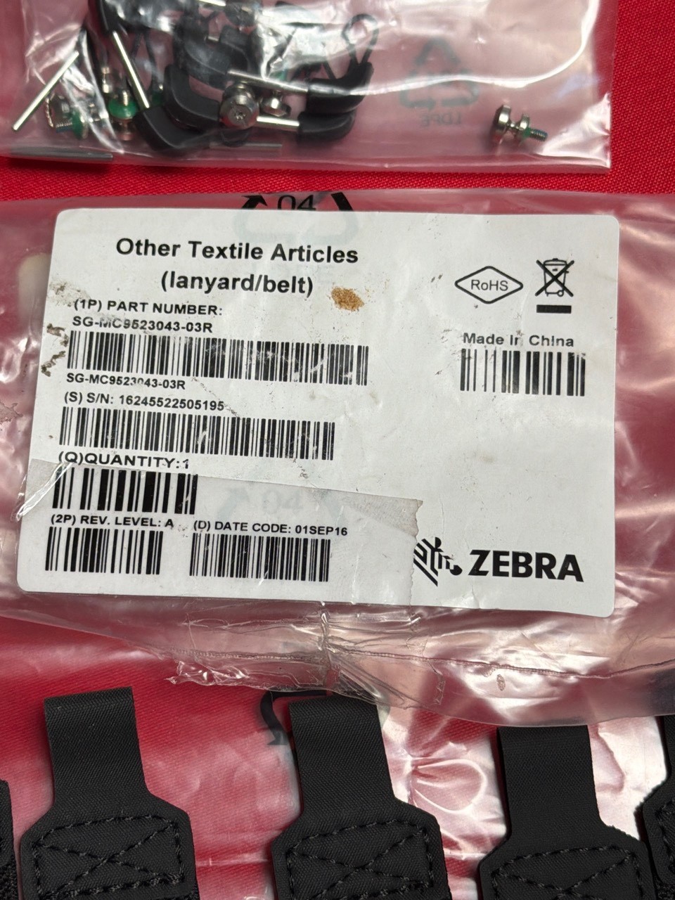 Zebra Original Hand Straps Black SG-MC9523043-03R MC9500 Lanyard Belt 5 Pack NEW