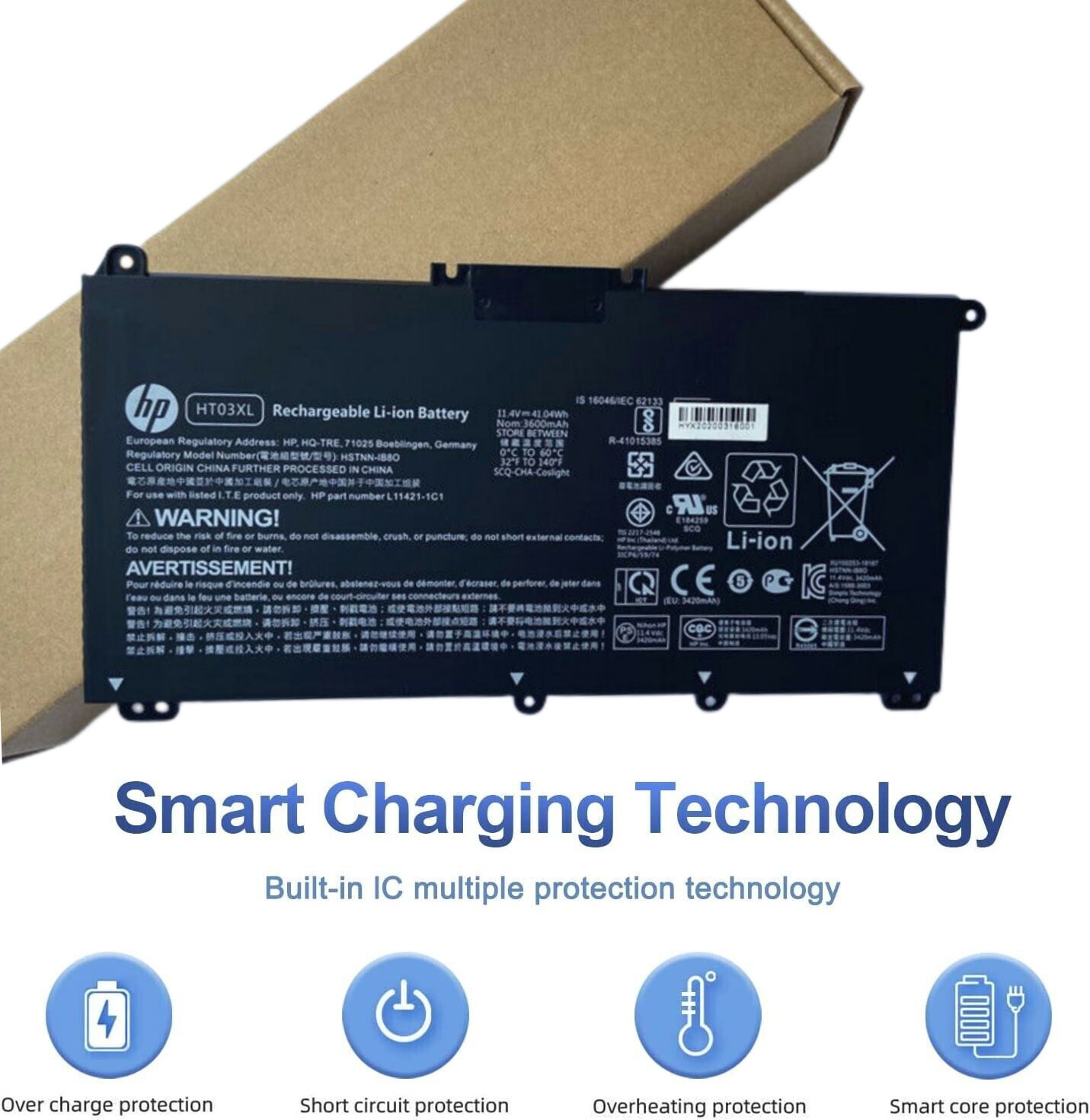 New Genuine HT03XL Battery for HP Pavilion L11421-2C2 L11119-855 15-CS 15-DA