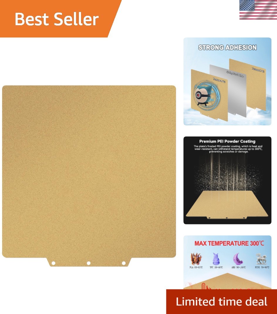Durable Gold PEI Double-Sided Build Plate for Optimized 3D Printing Experience