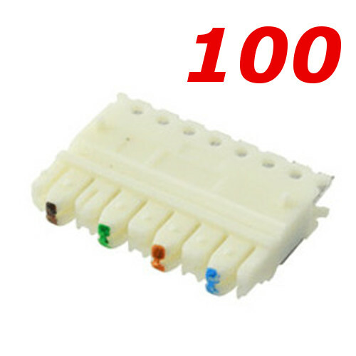 100 Pack - CAT5e 110 Wiring Connecting Punch Down Block Clips Wafers 4 Pair