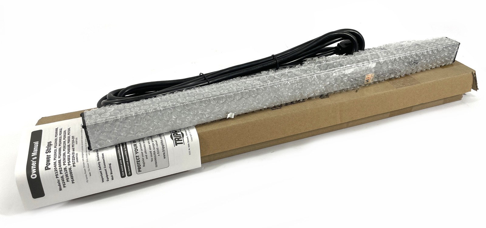 New Open Box Tripp Lite PS2408 120V 15 Amp 8 Outlet 15 ft. Cable Power Strip