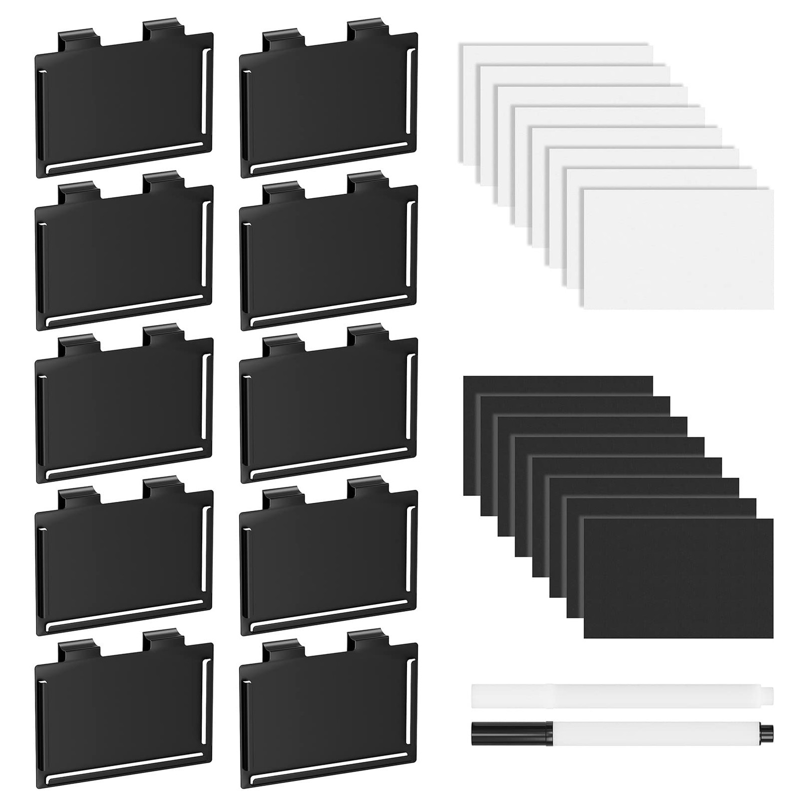 10 Pack Pantry Basket Labels Clip on for Storage Bins, with 20 Label Cards, K...
