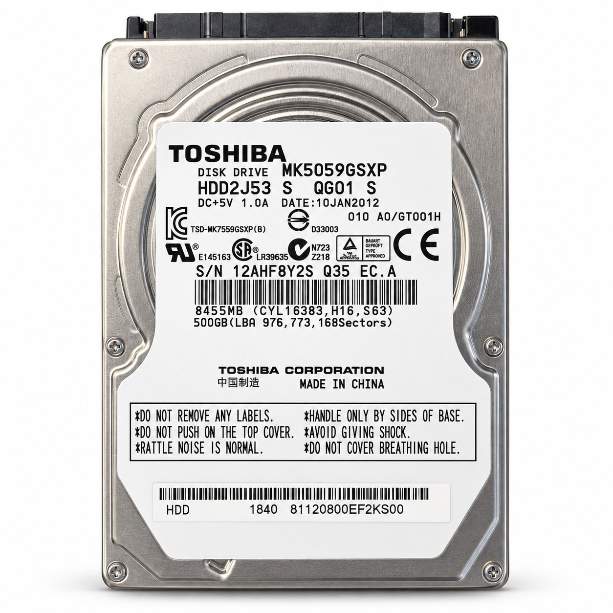 Toshiba MK5059GSXP 500GB 2.5" SATA HDD
