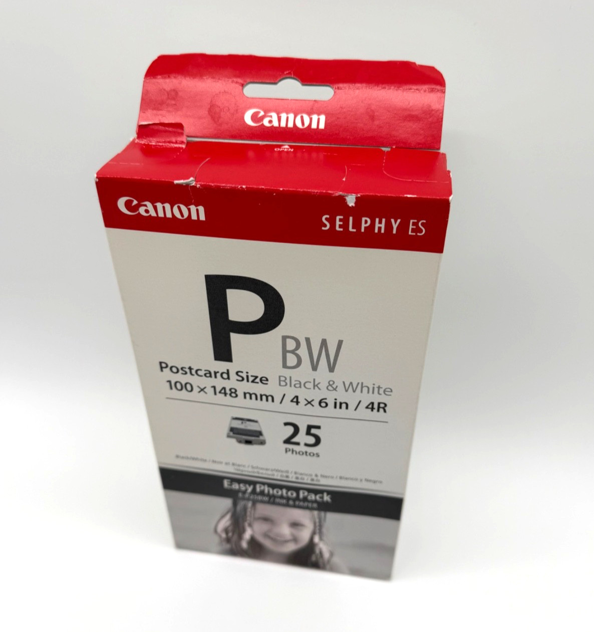 New Canon Selphy ES Postcard Size BW Black & White Easy Photo Pack E-P25BW Ink