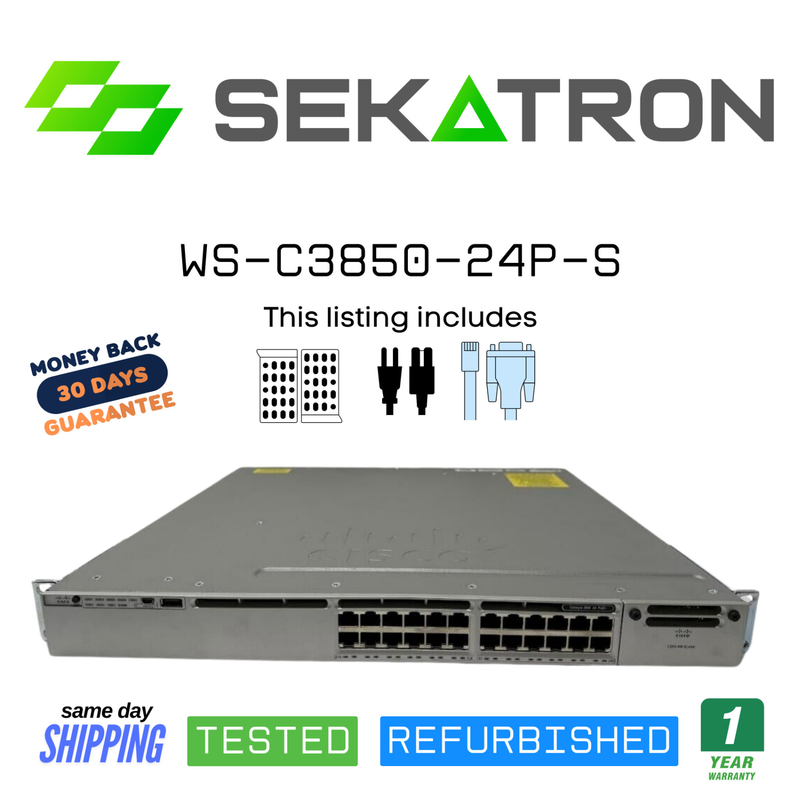 ♻️ Cisco Catalyst WS-C3850-24P-S 24-Port Gigabit Ethernet PoE Switch ⚡Fast Ship