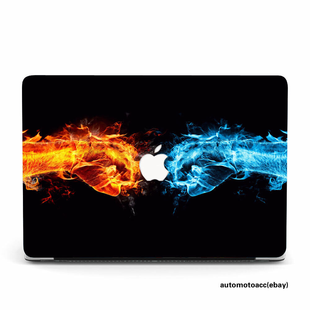 Cool Ice Fire Fists Hard Case For Macbook M2 M3 Air 13 12 11 Pro 14 15 16 inch