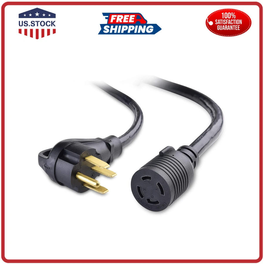 Cable Matters 30 Amp to 50 Amp RV Adapter, 1.5ft, Black