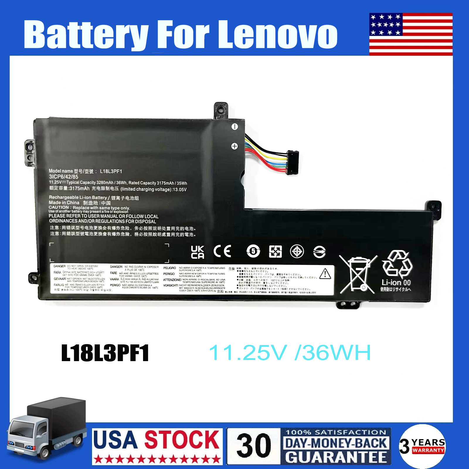 New L18L3PF1 L18M3PF2 Battery for Lenovo Ideapad L340-15IWL 17IWL 15API 17API