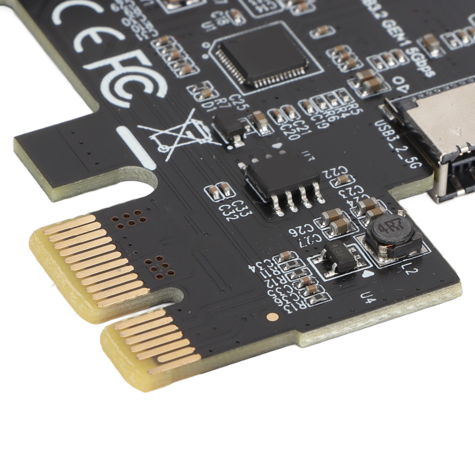 Black USB3.2 PCI E Riser Card Ceramic Capacitors Double Protection Fast N