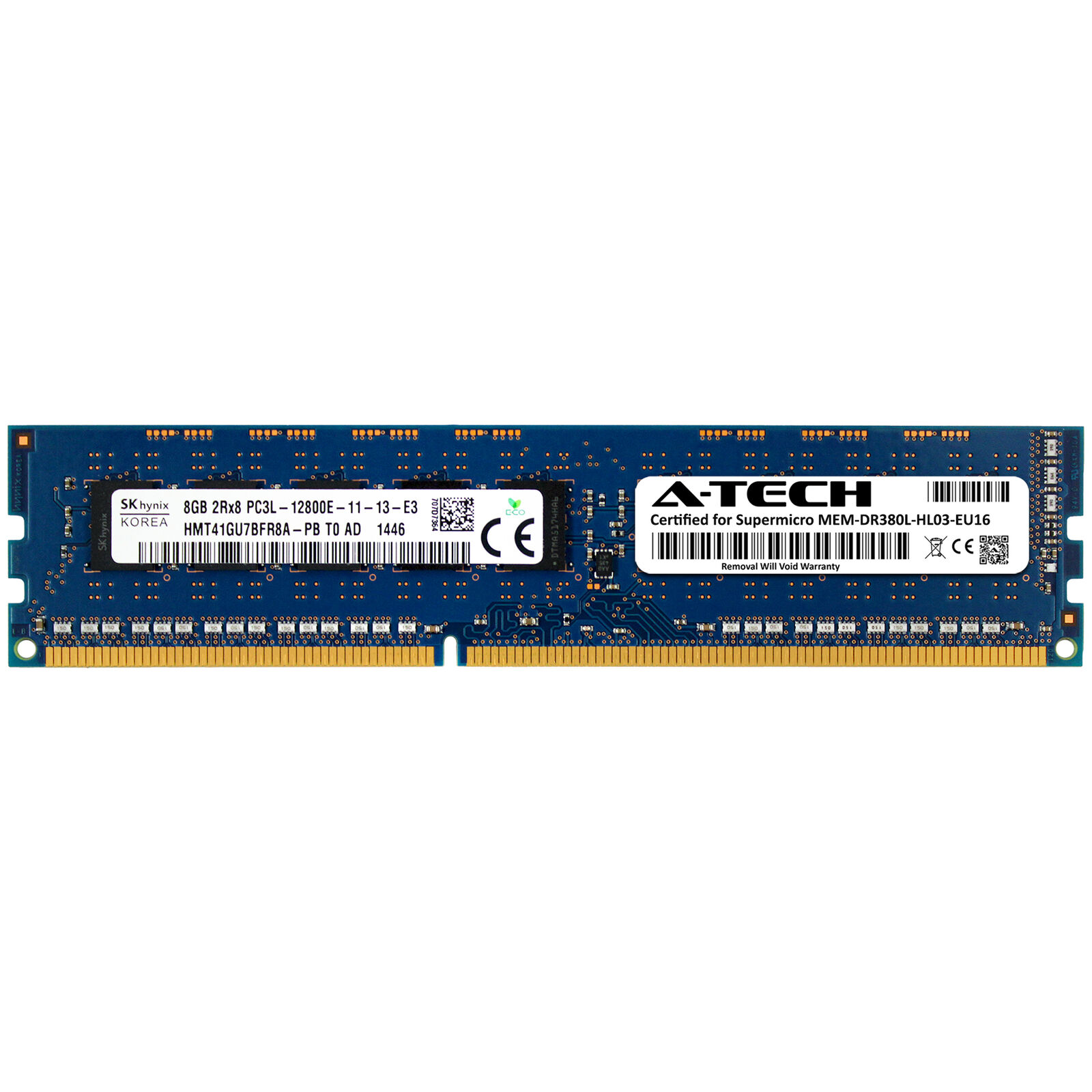 8GB PC3L-12800E ECC Supermicro MEM-DR380L-HL03-EU16 Equivalent Server Memory RAM