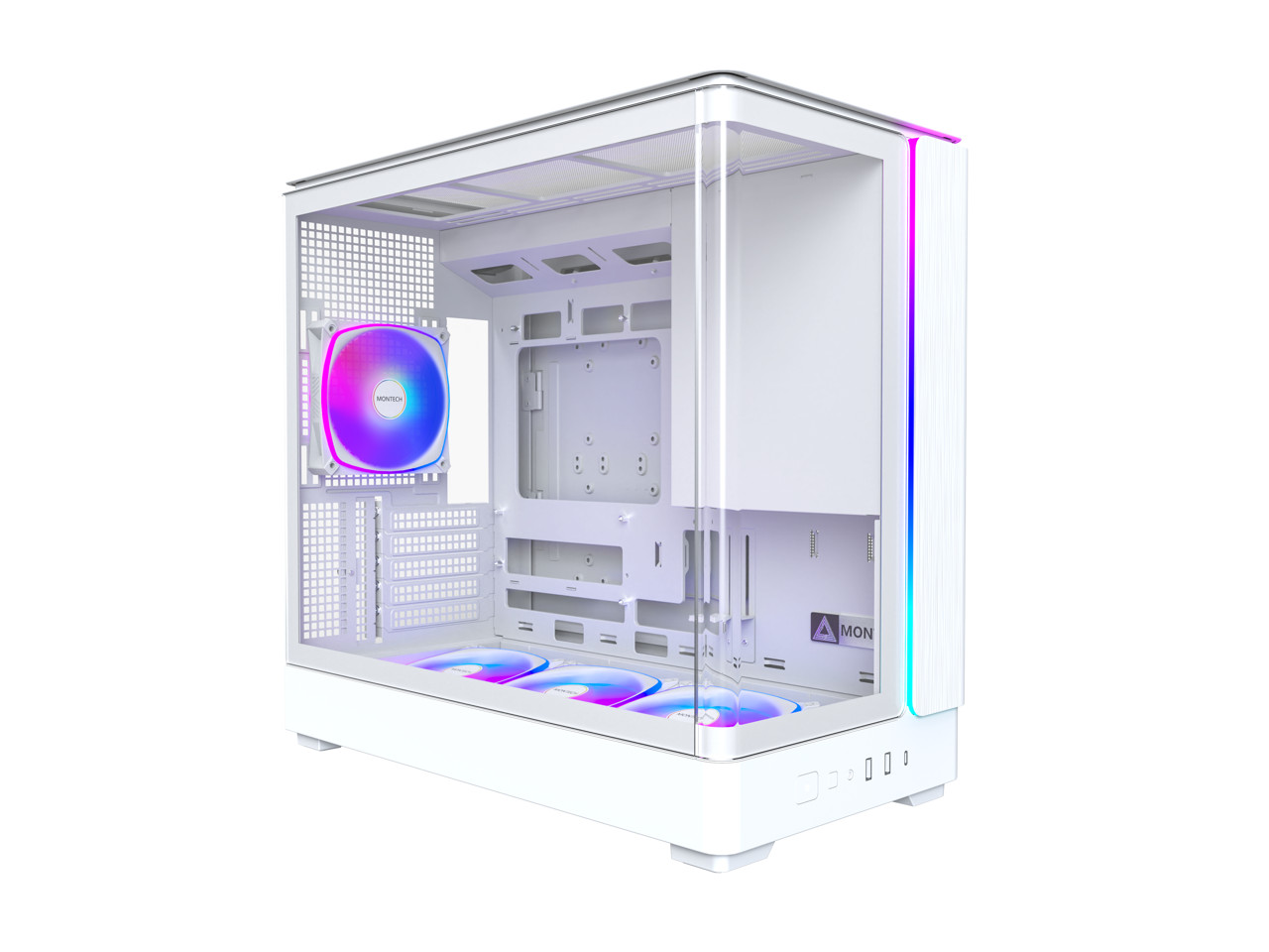 MONTECH KING 15 PRO Micro-ATX PC Case, Curved Panoramic Glass, Chimney Airflow,