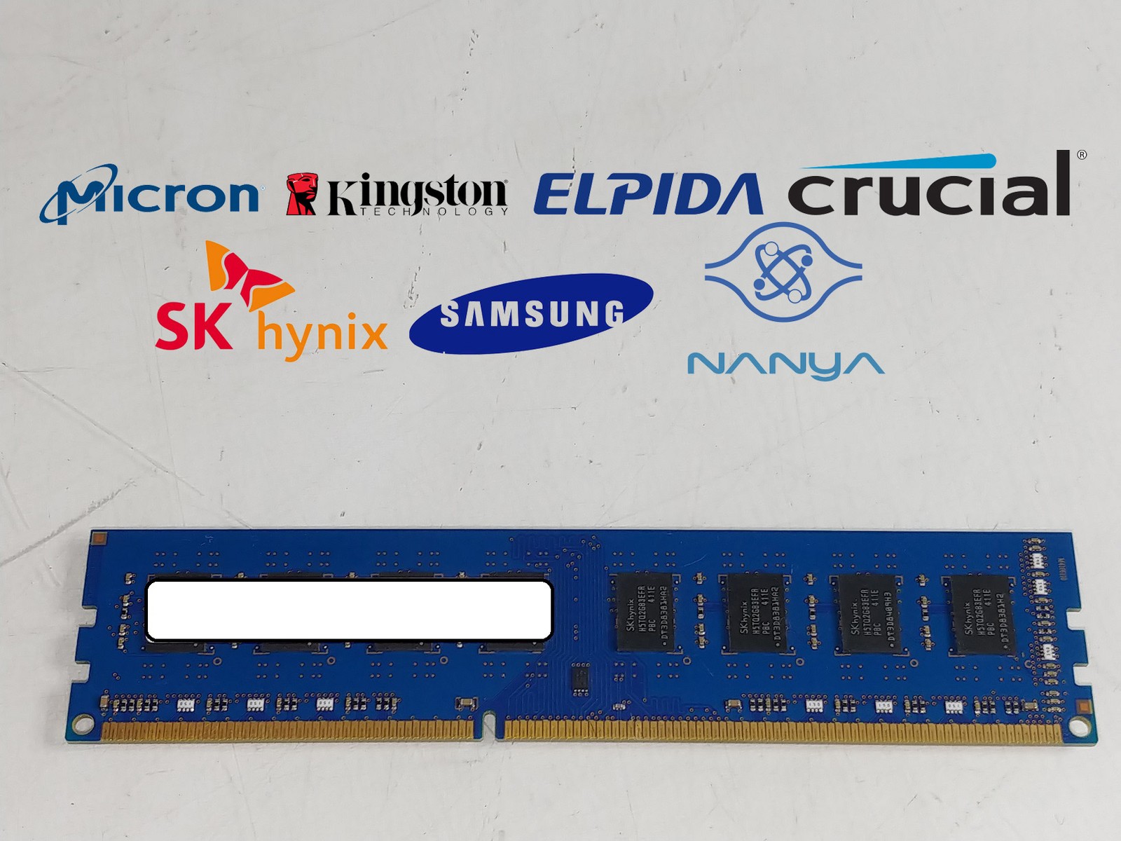 Lot of 5 Major Brand 4 GB PC3-12800 (DDR3-1600) 2Rx8 DDR3 Desktop RAM