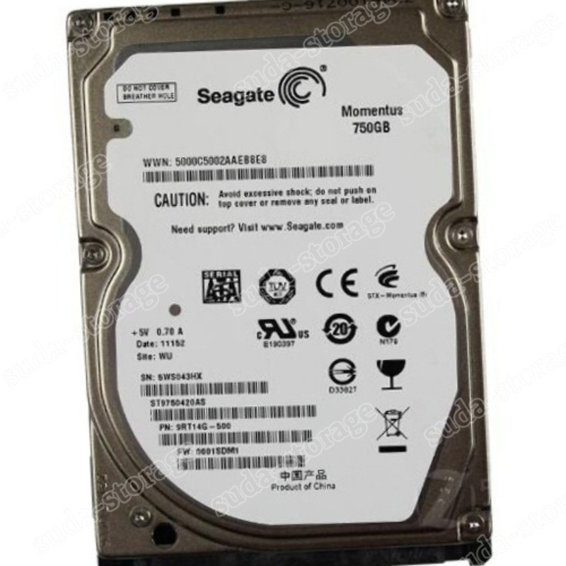 1PCS Seagate Momentus 750GB,Internal,7200RPM,2.5" (ST9750420AS) SATA Hard Disk