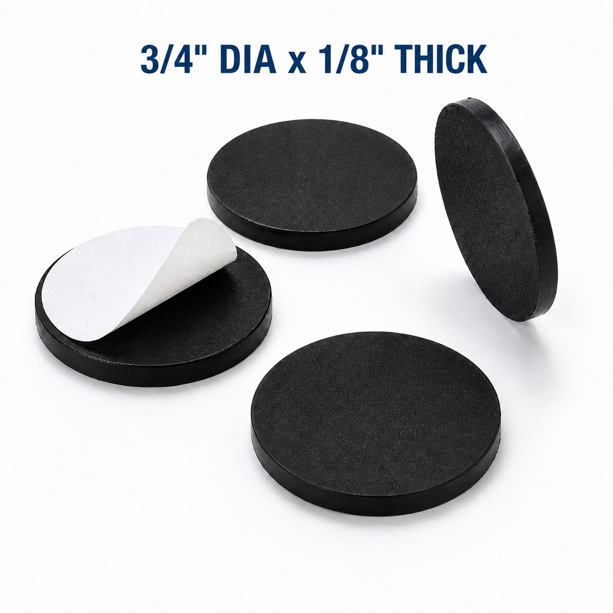 3/4" x 1/8" Adhesive Silicone Rubber Feet Non Slip 3M Backing 16 Pack