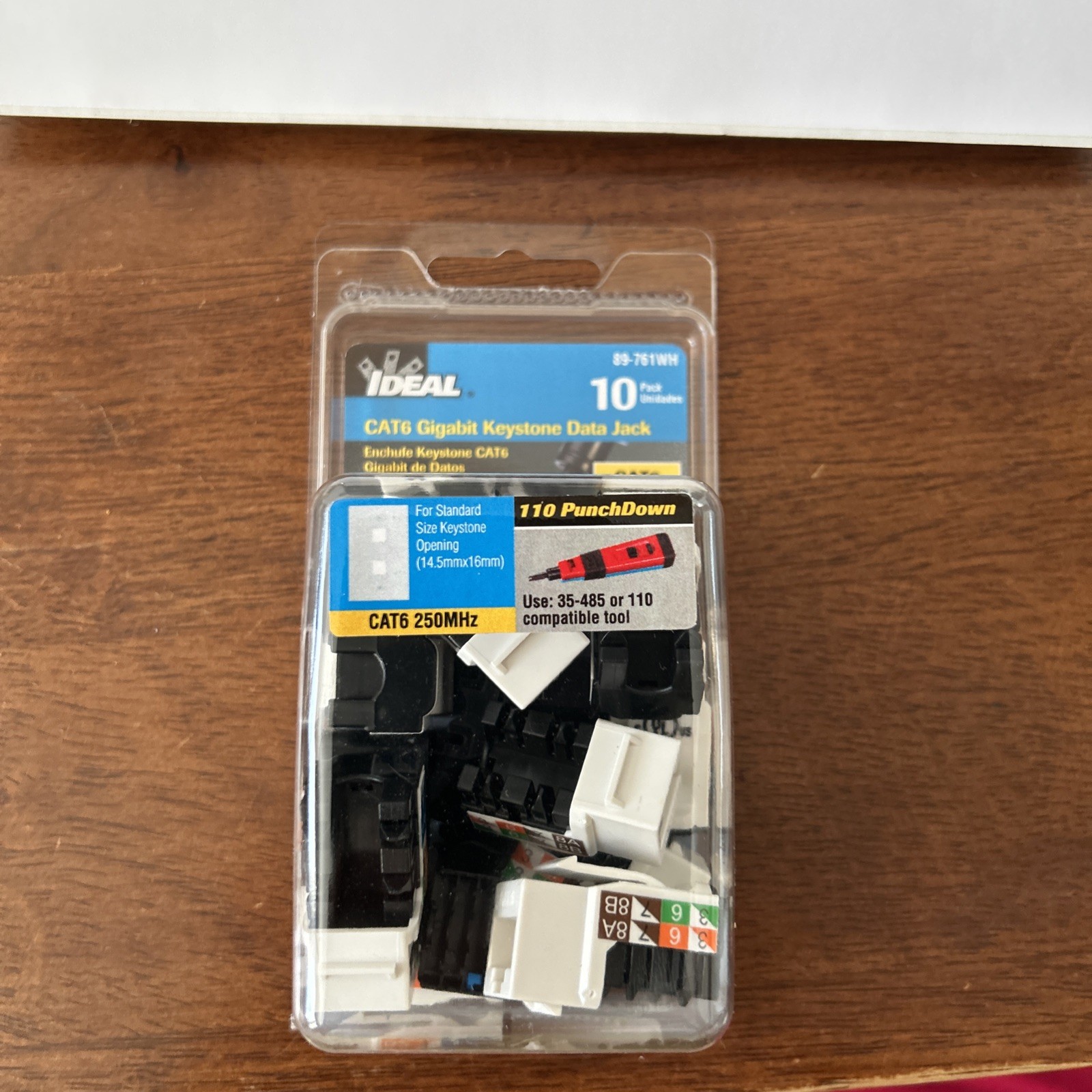 Ideal 89-761WH CAT6 Keystone Modular Jack White 10/Clam Fast Shipping