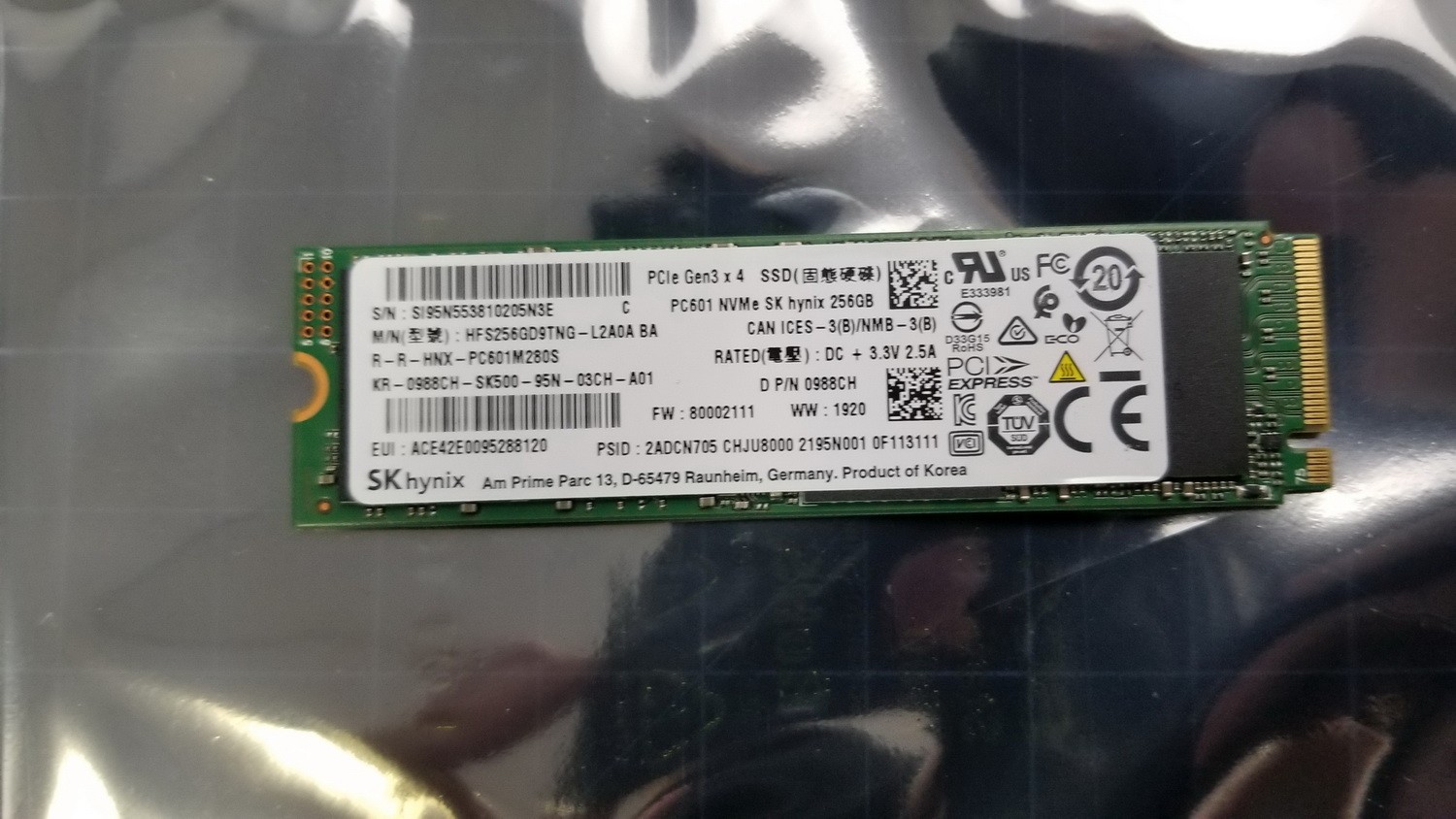 SK hynix PC601 256GB NVMe SATA SSD Hard Drive HFS256GD9TNG-L2A0A
