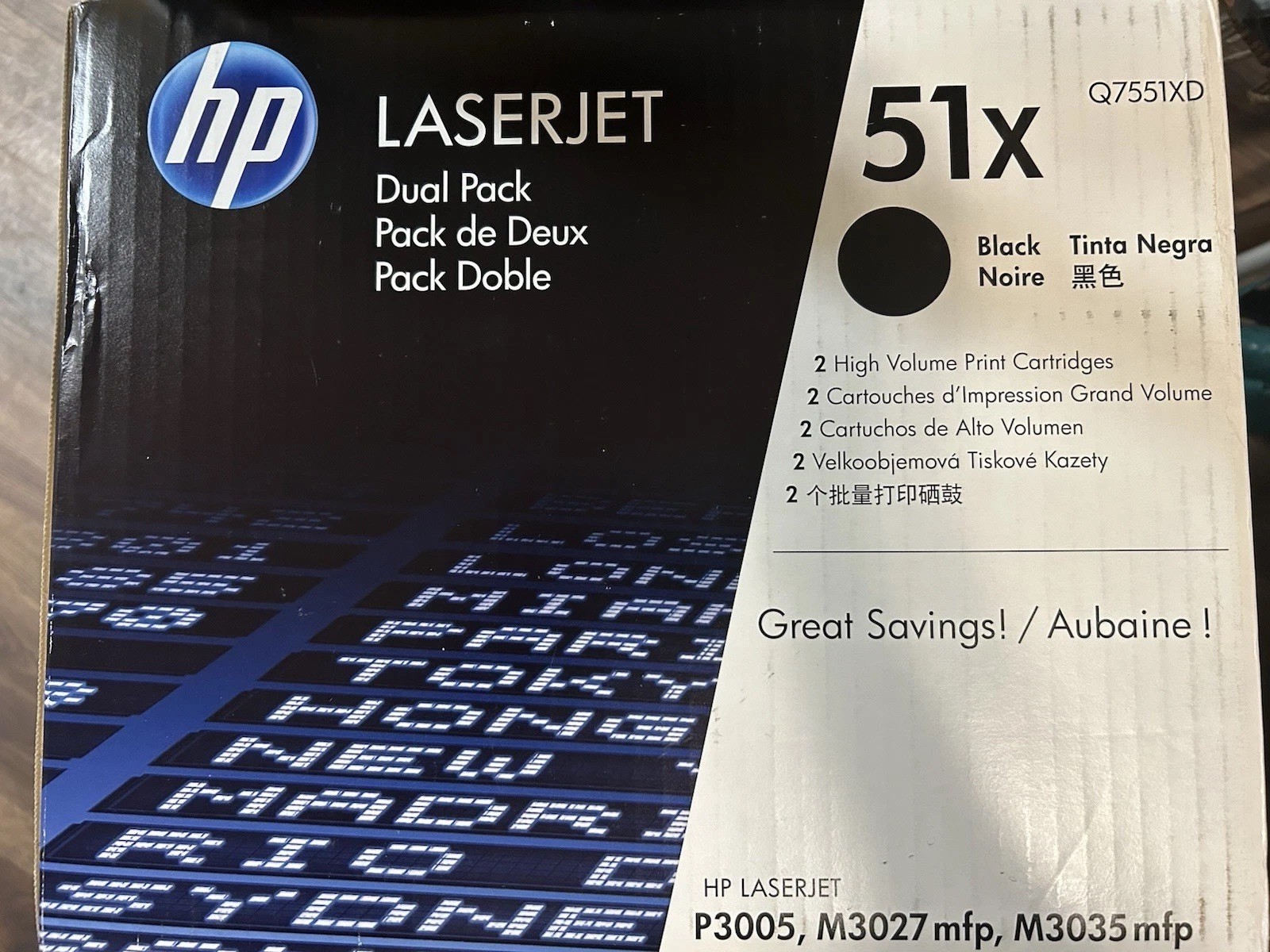 HP Laserjet 51X High Volume Dual (2pk) Black Print Cartridges Q7551XD