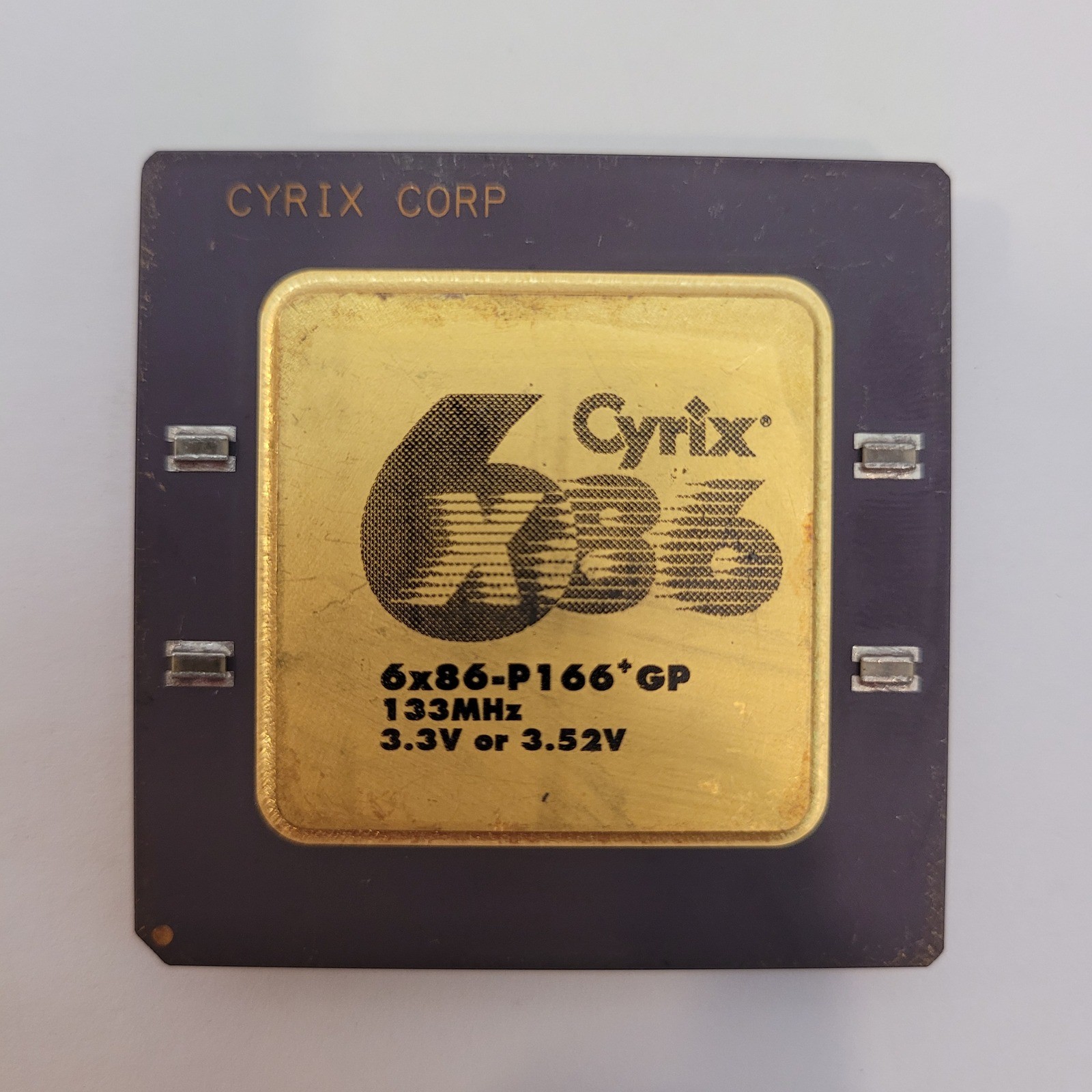 Vintage Cyrix 6x86-P166+ GP 133MHz Socket 7 Gold Cap Ceramic CPU 1995 Processor